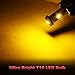 Yorkim 194 Led Bulb Amber Canbus Error Free 3-SMD 2835 Chipsets, T10 Amber Interior Led For Dome Map Door Courtesy License Plate Trunk lights with 194 168 W5W 2825 Socket, Pack of 10