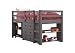 Donco Kids Low Loft Bed with Desk, Twin, Dark Grey