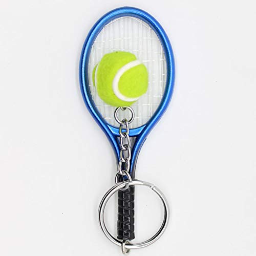 Tennis Keychain, Tennis Racquet Jewelry- Perfect Tennis Players, Tennis Coaches & Tennis Teams (Blue)