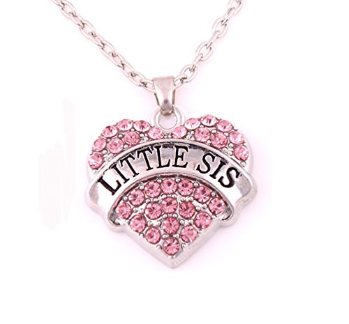 Image of Crystal Heart Necklaces Set Mom Big Sis Middle Lil Sister