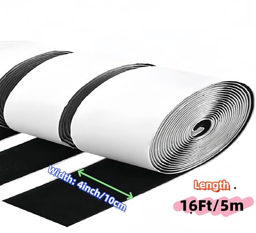 Image of YL-1【2Inch X 16 Feet】 Adhesive Hook and Loop Tape Roll Heavy Duty -Industrial Strength Self Adhesive,Sticky Strips Fastener, Indoor /Outdoor,Couch Cushions /Furniture (Black (4Inch X 16Feet))