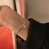 Bracelet Personnalisé Avec Nom Pour Femme Initiales Personnalisées Bracelet Réglable Chaîne En Os De Serpent Pendentif En Forme De Cœur Bracelet D'Amitié Cadeau Unique Pour Femme Homme Lettre D