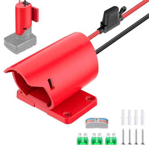 1 Packs Power Wheel Adapter for Milwaukee M12 Battery Adapter 12V Power Wheel Battery Conversion Kit with Switch Fuse & Wire Terminals 12AWG Wire Power Connector for DIY Rc Car Toys and Robotics
