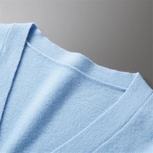 Suéter de punto con cuello en V masculino ideal para la oficina casual 3
