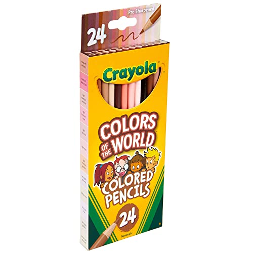 Crayola Colored Pencils 24 Pack, Colors of the World, Skin Tone Colored