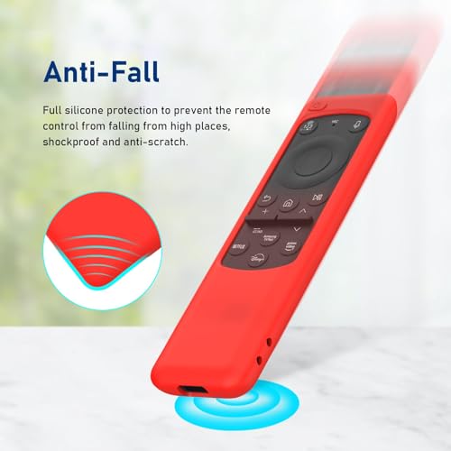 Image of ADDGRIP Silicone TV Remote Cover Compatible with Samsung Smart TV Remote 2023 BN59-01432G BN59-01432A (Samsung Smart TV 2023 Model Solar Remote Cover - Style 8, Red - Style 8)
