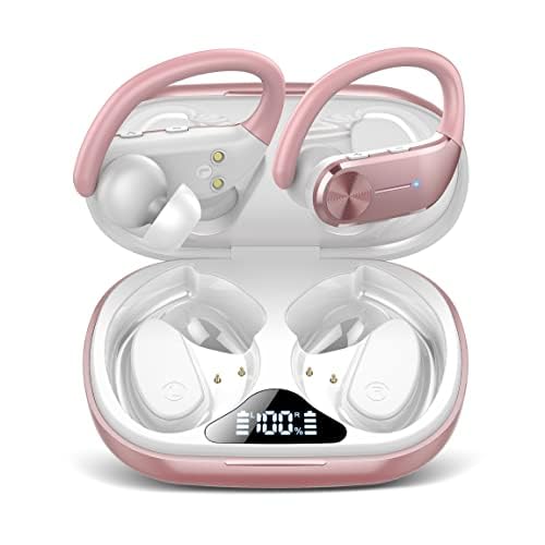 2024 Wireless Bluetooth 5.3 Sports Earbuds - 68H Playtime, LED Display, Powerful Bass, IP8 Waterproof for Gym and Running