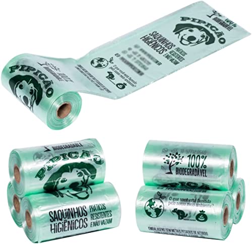 Kit 05 Refis Biodegradáveis Coleta de Fezes de Cachorro Cata Caca Pipicão