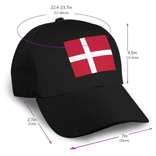 Flag of Denmark Unisex Classic Adjustable Curved Brim Baseball Cap, Trucker Hat2