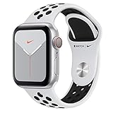 Apple Watch Nike+ Series 5 Cellular + Gps, 40 mm, Alumínio Prata, Esportiva Nike Preto/Cinza e Fecho Clássico - Mx3c2bz/a