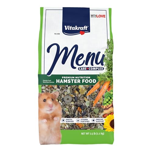 Vitakraft Menu Premium Hamster Food - Alfalfa Pellets Blend - Vitamin and Mineral Fortified 2.5 Pound (Pack of 1)
