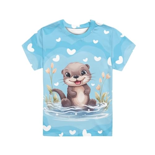 Image of JEOCODY Boys Girls Graphic Tees Funny 3D Printed Short Sleeve T-Shirts 3-16T