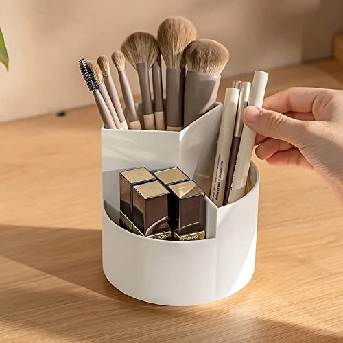 NowExp 3-Compartment White Plastic Pen & Pencil Holder - Image 3