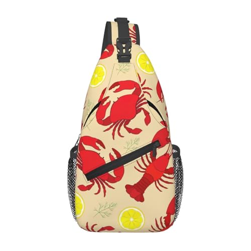 Mochila Cruzada Unisex Estampado Langosta y Cangrejo
