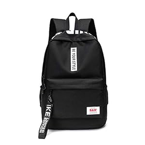 FANDARE Unisex Rugzak Schoolrugzakken Schooltassen Heren Dames Schulrucksack Schulranzen voor 15.6 inch Laptop reizen Schooltas Daypacks Polyester Zwart