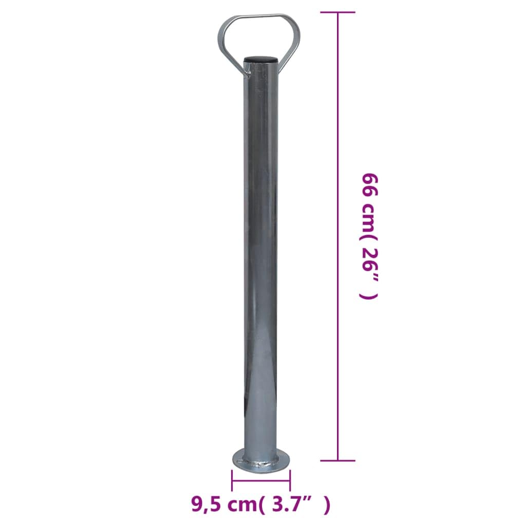 Stützrad 48 mm verzinkter Stahl mit 2 Stützrohren und 3 Klemmen für Anhänger, Wohnwagen, Kasten, Tieflader, Hochlader, Transport, Lasten, Umzug, Fahrrad, Motorrad, Camping, Garten, Baustelle