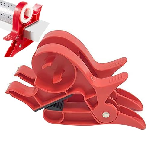 Zankie Tisch-Geschenkverpackungswerkzeug – 2 Stück Geschenkpapierklammern mit integriertem Klebebandabroller | Geschenkpapierschneider, einfache Geschenkpapier-Tischklemmen