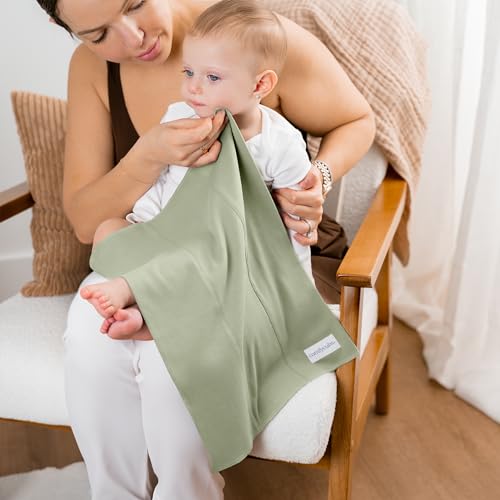 Image of Comfy Cubs Baby Burp Cloths Set (Pack of 6) - Large, 6-Layer, Ultra Absorbent 100% Cotton for Infant Spit-Up, Drool, and Messes - Soft, Gentle, Thoughtful New Born Baby Gifts, Sage
