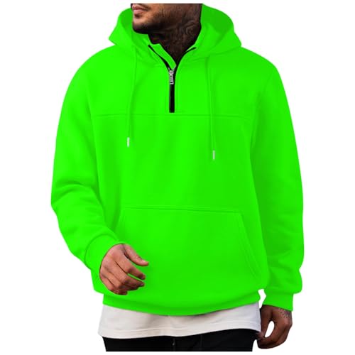 Hoodies for Men 2025 Winter Long Sleeve Quarter Zip Turtleneck Hooded Sweatshirts Comfort Trendy Pullover Tops