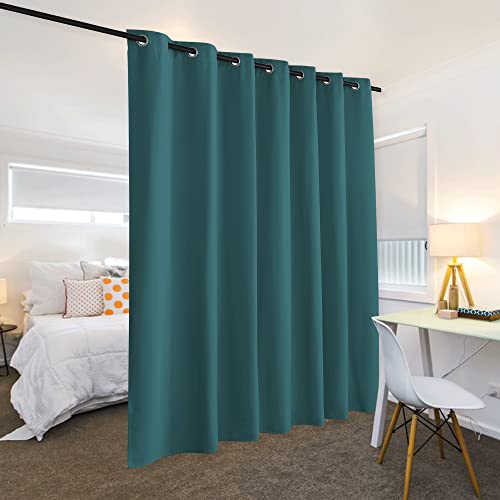 Image of RYB HOME Room Divider Curtains Thermal Insulated Room Darkening Privacy Panels Noise Reduce Home Partitions for Fitting Room Shortage Backdrop, 9 ft Tall x 10 ft Wide, Teal, 1 Panel