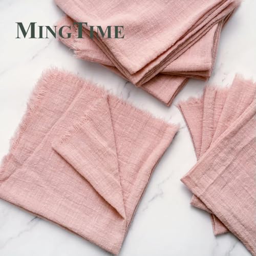 Serviettes en étamine gris argenté frangées de qualité supérieure - 4