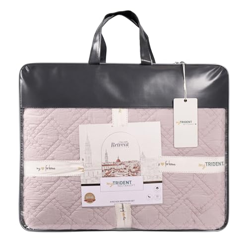 Image of MYTRIDENT Nectarsoft Italian Retreat King Size (228 cm x 274 cm) Bedcover Set, 100% Cotton, Primrose