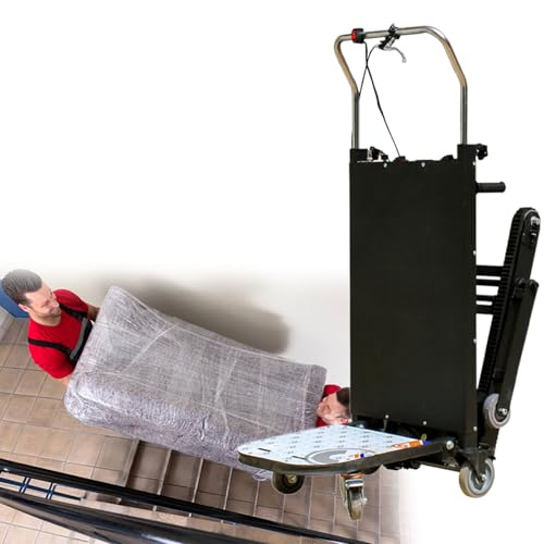 Electric Stair Climbing Dolly, 1100 lbs Capacity Stair Climbing Hand Trucks, 2980 W Powered Electric Dolly Heavy Duty Cart, with Folding Handle & Solid Wheel
