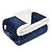 Catalonia Navy Blue Sherpa Fleece Throw Blanket, Super Soft Mink Plush Couch Blanket, TV Bed Fuzzy Blanket, Fluffy Comfy Warm Heavy Throws, Comfort Caring Gift, 50x60 inch