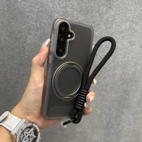 Coque Samsung S24 finition mate et anneau magnétique au design épuré noir