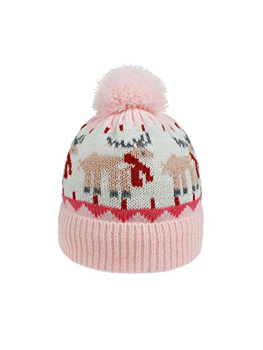 Gorro de tricô unissex para meninos e meninas, gorro de tricô grosso e elástico Azue com pompom, Pin