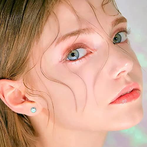 Implant Grade Titanium Opal Women's Stud Earrings Girls Earrings Hypoallergenic Earring With 5Mm Nickel Free Birthstone Earring Studs For Sensitive Ears Fashion Women's Jewelry #TOP3
