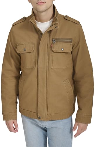 Image of LEVI'S Men's Washed Cotton Military Jacket (Regular & Big & Tall Sizes)
