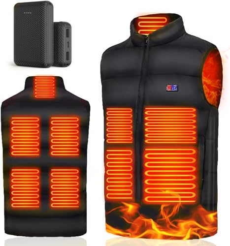[Hanlanni] 電熱ベスト 加熱ベスト 2023年秋冬新登場 USB給電 20000mAh大容量バッテリー付き 日本製ヒーター 発熱ベスト 前後温度独立制御 ヒーターベスト 速暖 軽量 水洗い可 メンズ レディース 防寒グッズ 通勤通学 屋外作業 日本語説明書付き (3XL)