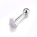 Stainless Steel Metal Tongue Rings Barbells Heart Shape Body Piercing Jewelry for Women and Gilr