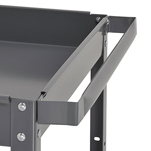 Edsal SC2024 Industrial Gray Commercial Service Cart, Steel, 500lbs Capacity, 24" Width x 32" Height x 36" Depth, 2 Shelves - Thumbnail 4