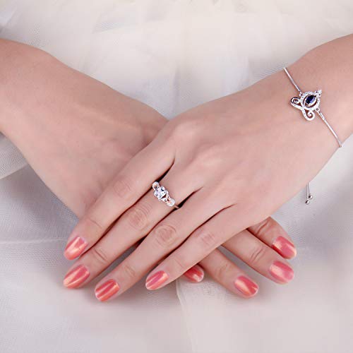 JewelryPalace Love Infinity Ring Engagement Rings for Women, 14K Rose Gold 925 Sterling Silver Cubic Zirconia Promise Rings for Her, Anniversary Knot Princess Cut Promise Ring Simulated Diamond Ring4