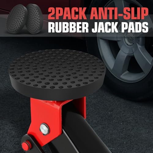 Image of DNA Motoring 2pack Floor Jack Rubber Pad, Frame Rail Protector, Car Lifting Pads Universal Jack Pad Adapter for Floor Jack, TOOLS-00627