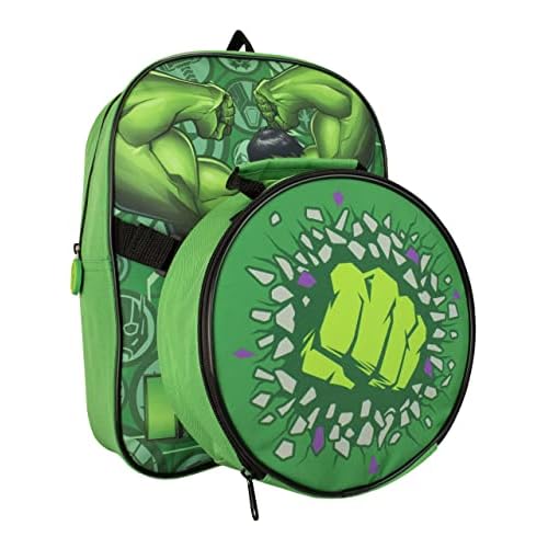 Marvel Niños Mochila y bolsa de almuerzo Hulk Verde