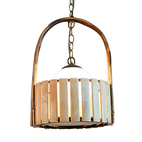 Preisvergleich Produktbild Wvfguj Kronleuchter Bambus Kronleuchter im japanischen Stil Einfache kreativen Glaswasc Deckenleuchte Wohnzimmer Cafe Aisle Restaurant Einzel-Kopf Eisen Seilpendelleuchte Kronleuchter