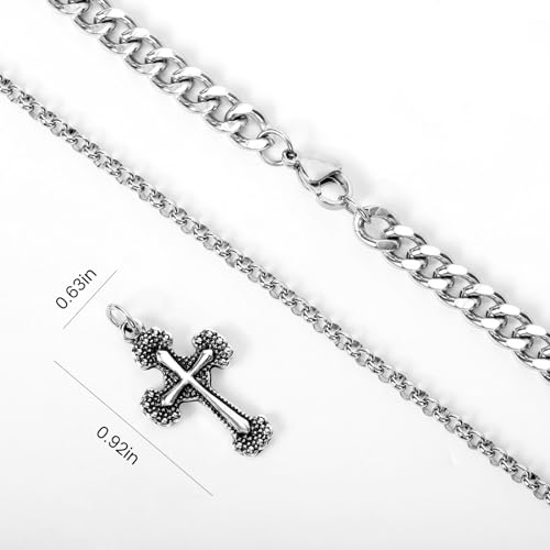 Cross Neckless for Men&Women Layer Necklaces Stainless steel cross chain Cross Necklace Faith Pendant2