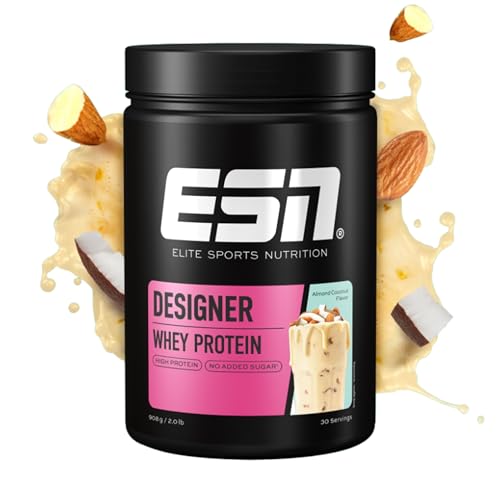 ESN Designer Whey Protein Pulver, Eiweißpulver, Mandel-Kokos, 908g, 0.9 kg, 30 Portionen