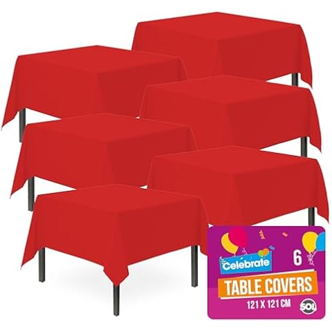 SOL Red Plastic Table Cover for Events Cover