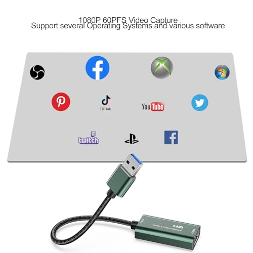 Placa de captura de vídeo, HDMI 4K para dispositivo de captura de vídeo USB 3.0, adaptador de captur