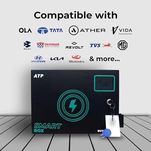 Image of Anantkaal ATP SMART SAFETYBOX for Electric Vehicle Charging Point in Residential & Commercial Use with 16 Amp Socket, RFID Card, AutoCut Feature, Lock and Key For Charger Safety Box,Smart Charging Box