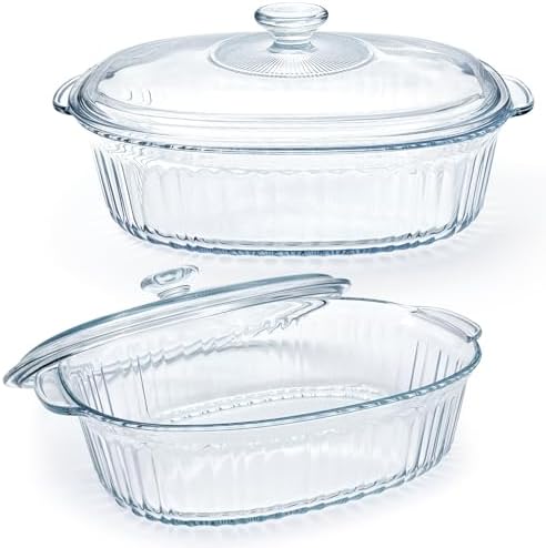 Bakeware Pyrex Sculpted Quart Casserole With Glass Lid Glass