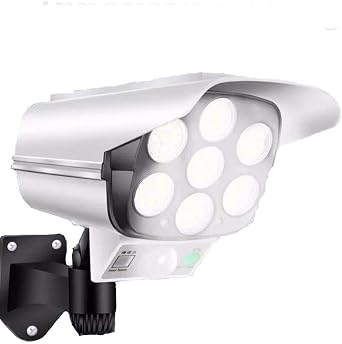 G ne  Enerjili Sahte Kamera Solar Duvar Lambas  Hareket Sens rl  3 Mod Uzaktan Kumandal  77 Led [Enerji S n f  A+]