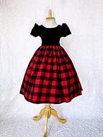 Algopix Similar Product 8 - Black Velvet Short Sleeve Plaid Skirt