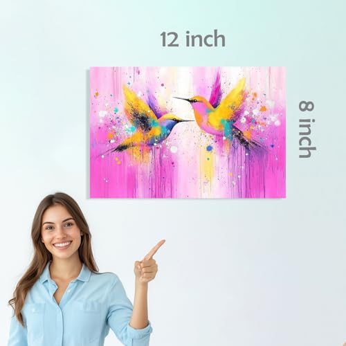 Image of SiddArtify Colorful Bird Wall Art Prints Set - Abstract Animal Poster Decor for Living Room Bedroom Office - 8x12 inch Board Pack of 6