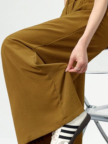 Image of KOTTY Women's Solid|Drawsting|Front Pocket|Wide Leg Style|High Rise|Casual Pant