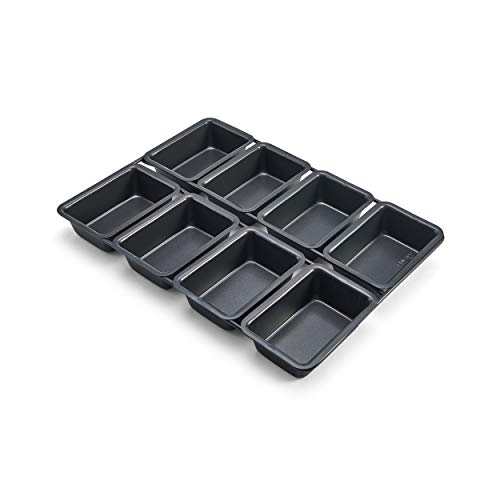 Chicago Metallic Professional 8-Cup Non-Stick Linked Mini Loaf Pans, 12.75-Inch-by-9-Inch